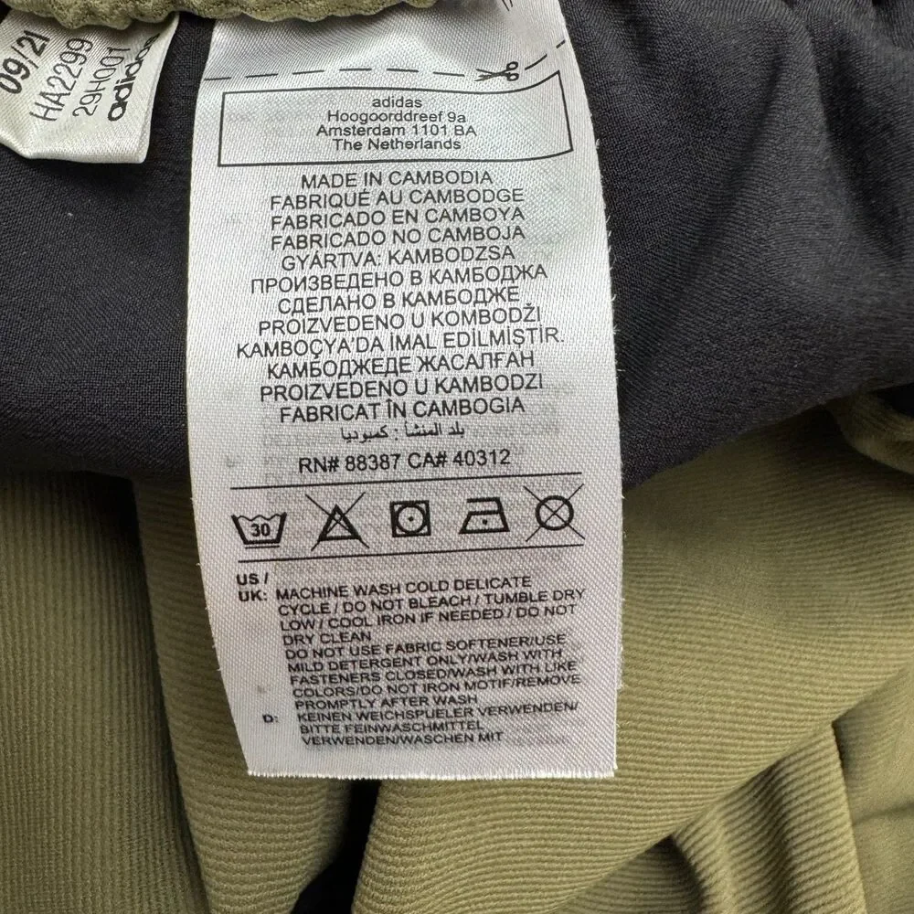 Adidas Terrex Active Track Pants Mens Small Olive Green Elastic Waist Athletic